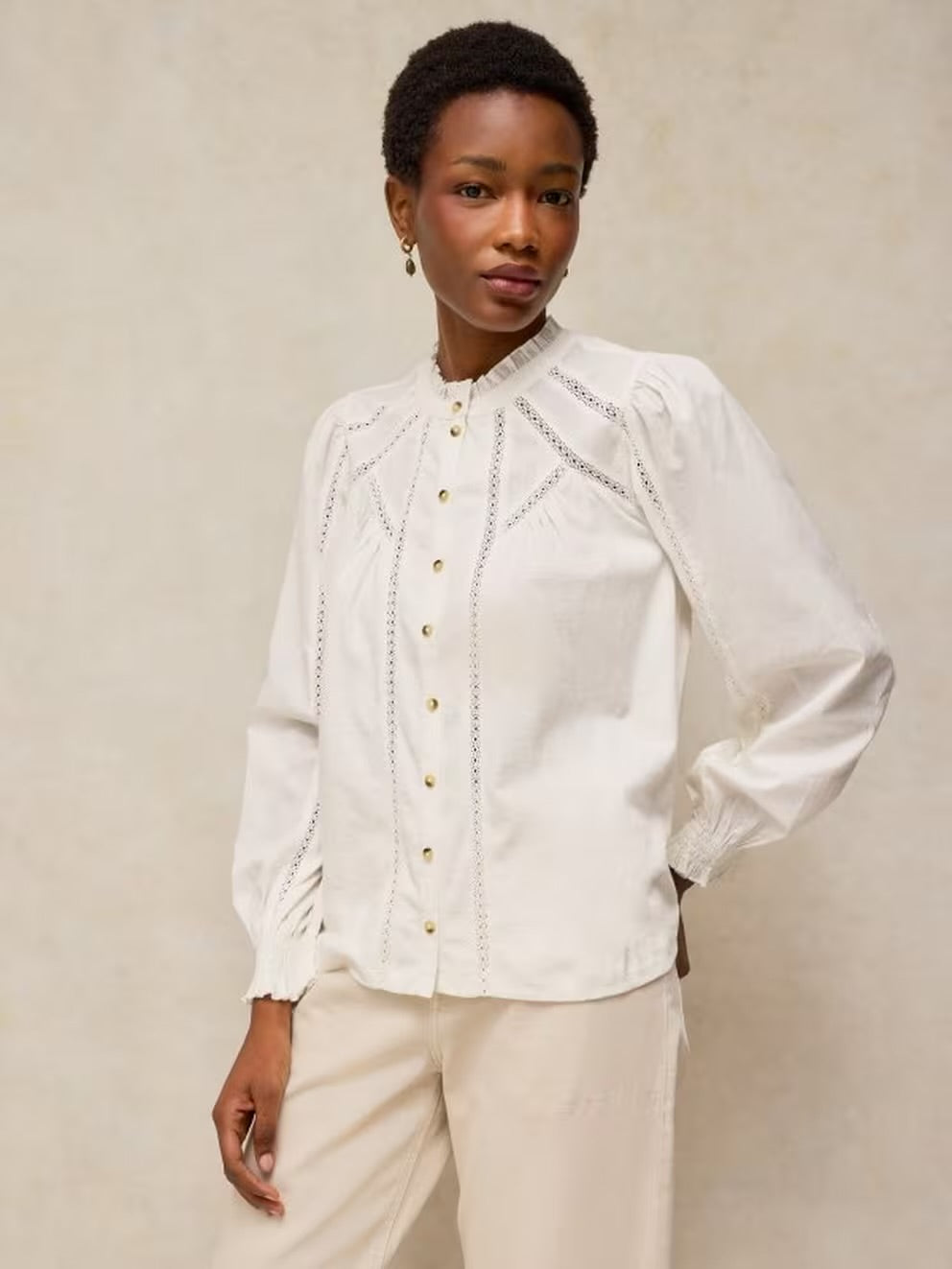 White Stuff Annabelle Lace Trim Top
