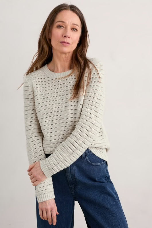 Seasalt Gull Rock Pointelle Knit Jumper Aran