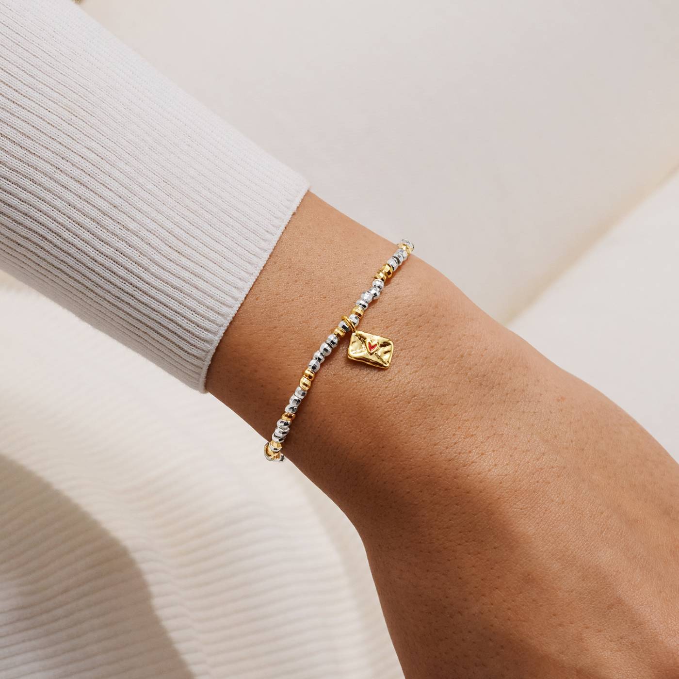 Joma Jewellery Little Stories 'Sending Love Your Way' Bracelet In Silver and Gold Plating