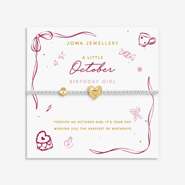 Joma Jewellery Birth Month A Little 'October' Bracelet in Silver and Gold Plating