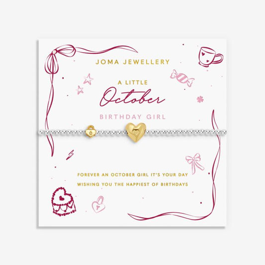 Joma Jewellery Birth Month A Little 'October' Bracelet in Silver and Gold Plating