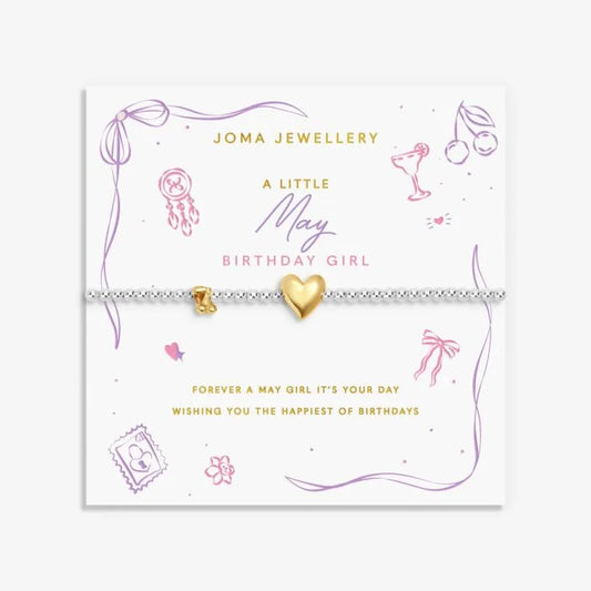 Joma Jewellery Birth Month A Little 'May' Bracelet in Silver and Gold Plating