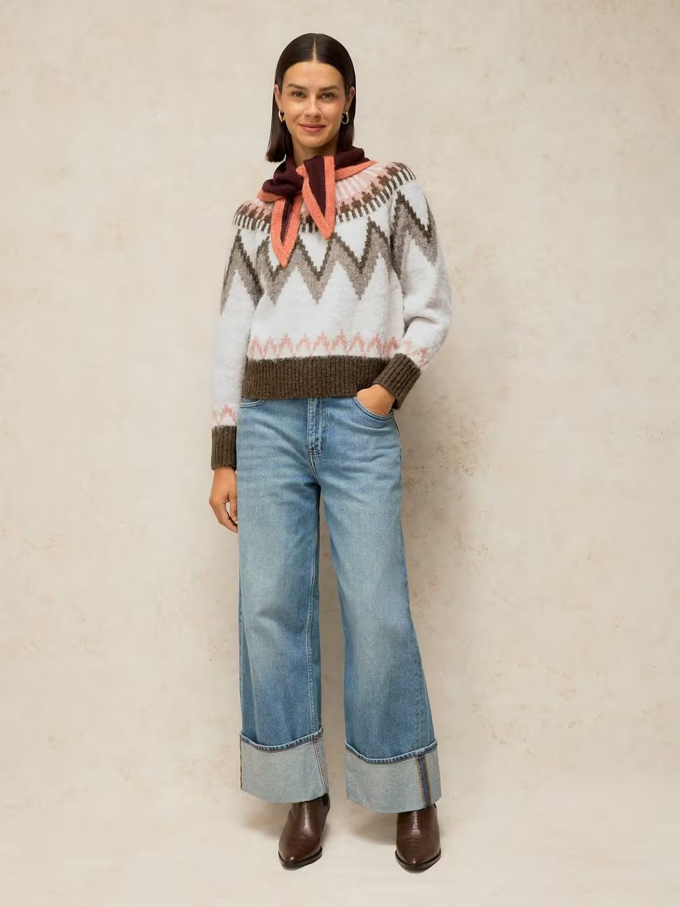 White Stuff Blurred Fairisle Jumper