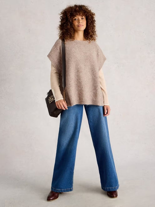 White Stuff Diamond Stitch Poncho