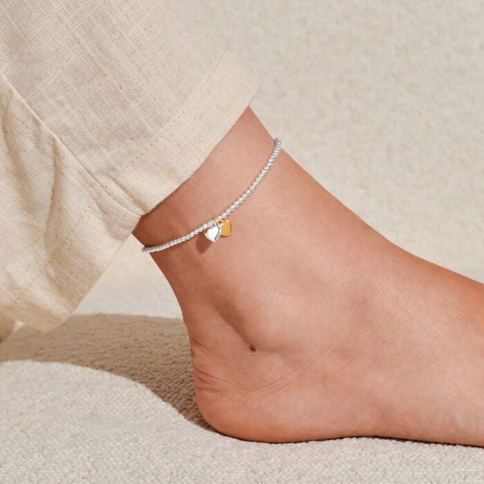 Joma Jewellery Anklet Double Heart