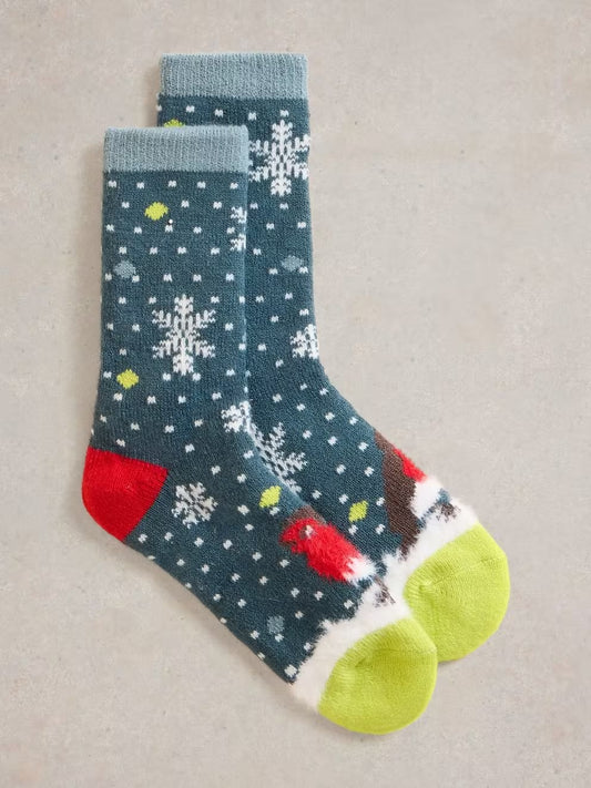 White Stuff Kissing Robins Cabin Socks