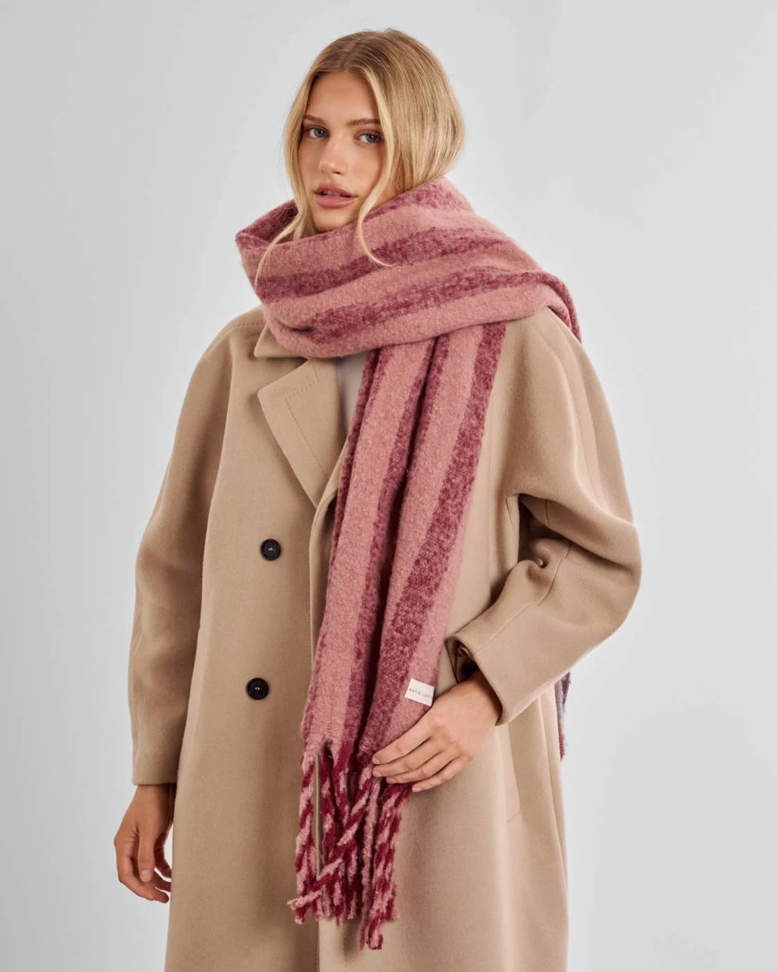 Katie Loxton Recycled Striped Tassel Scarf