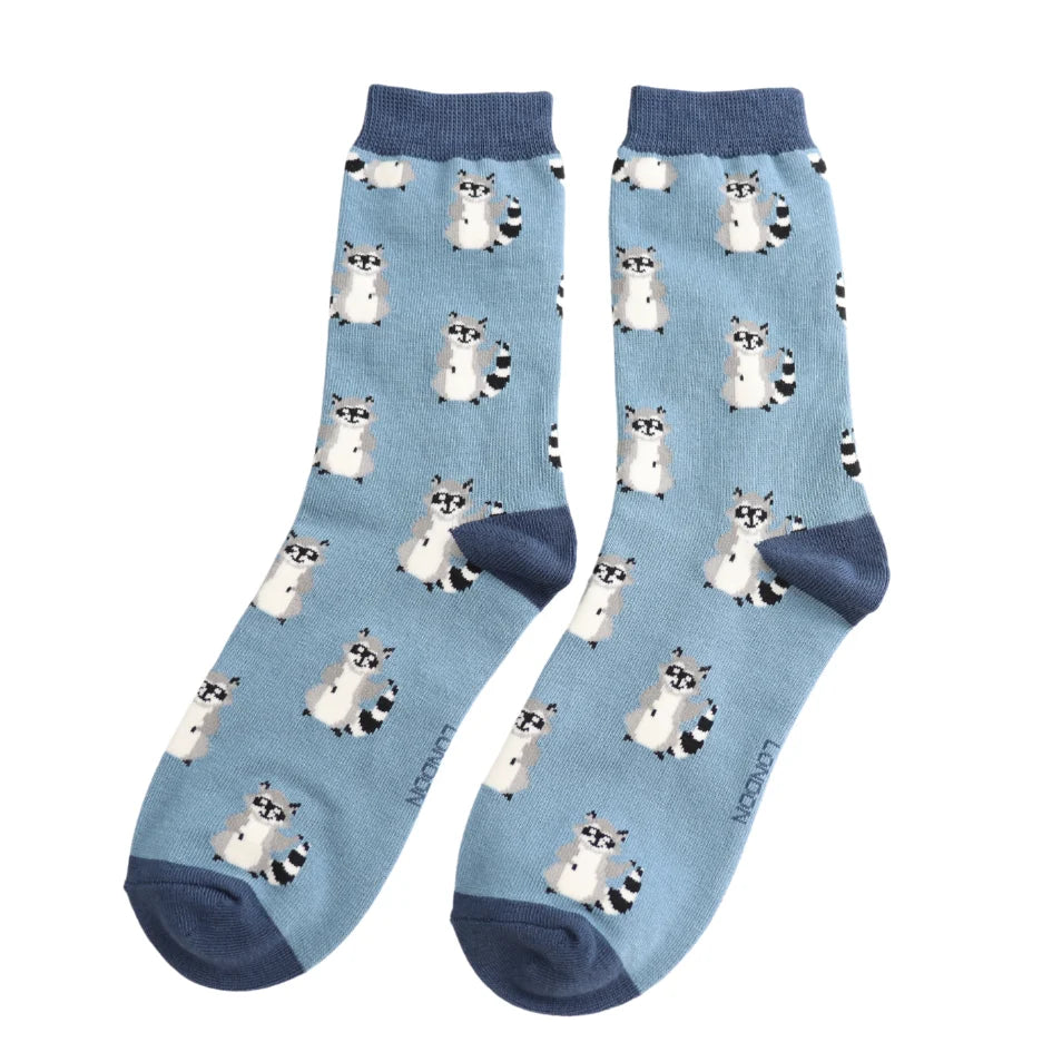 Miss Sparrow Racoons Socks Denim