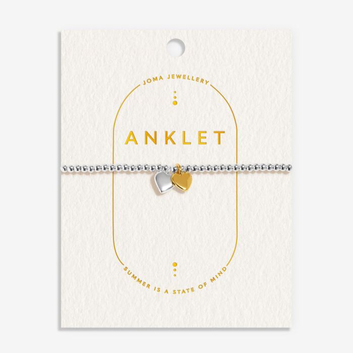 Joma Jewellery Anklet Double Heart