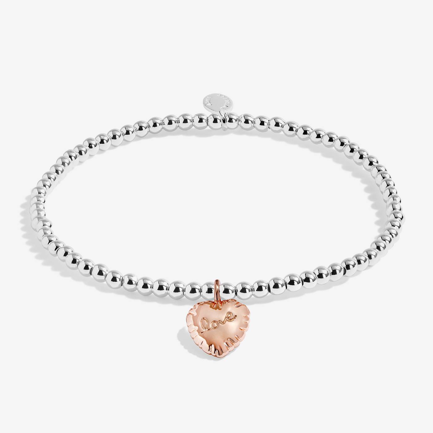 Joma Jewellery A Little 'Birthday Love' Bracelet In Silver and Rose Gold Plating