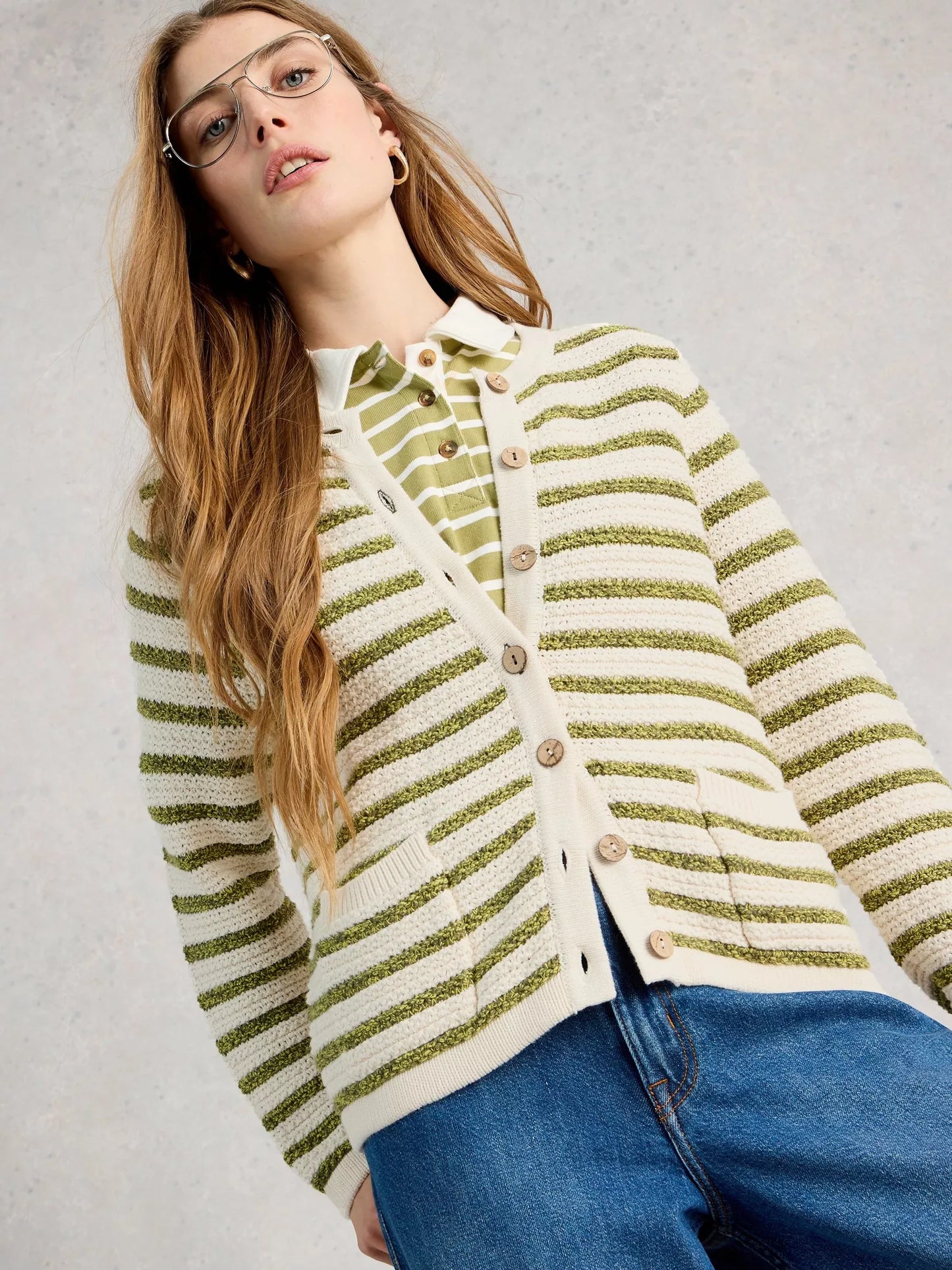 White Stuff Belle Stripe Cardi