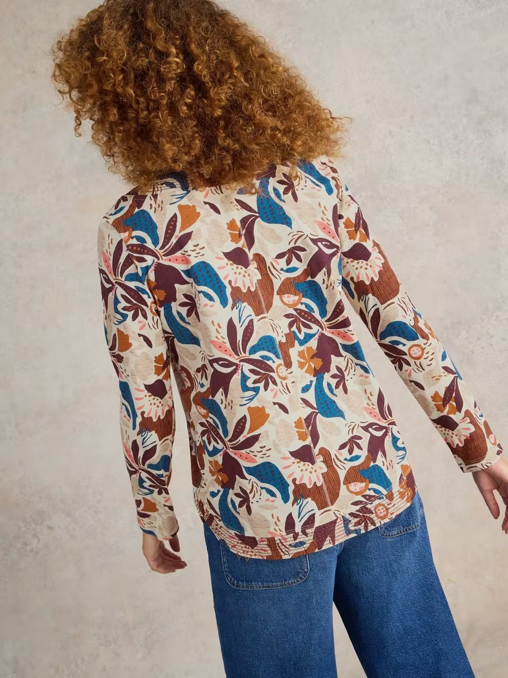 White Stuff Long Sleeve Weaver Tee