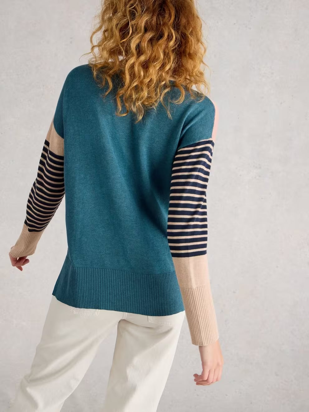 White Stuff Olive Heart Crew Neck Jumper