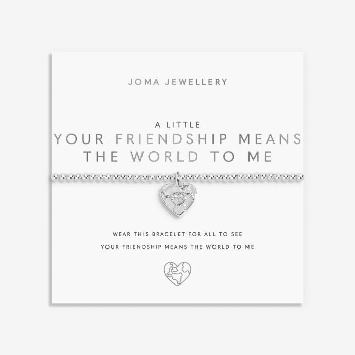 Joma Jewellery A little ‘Your Friendship Means The World To Me’ Silver Plated Bracelet