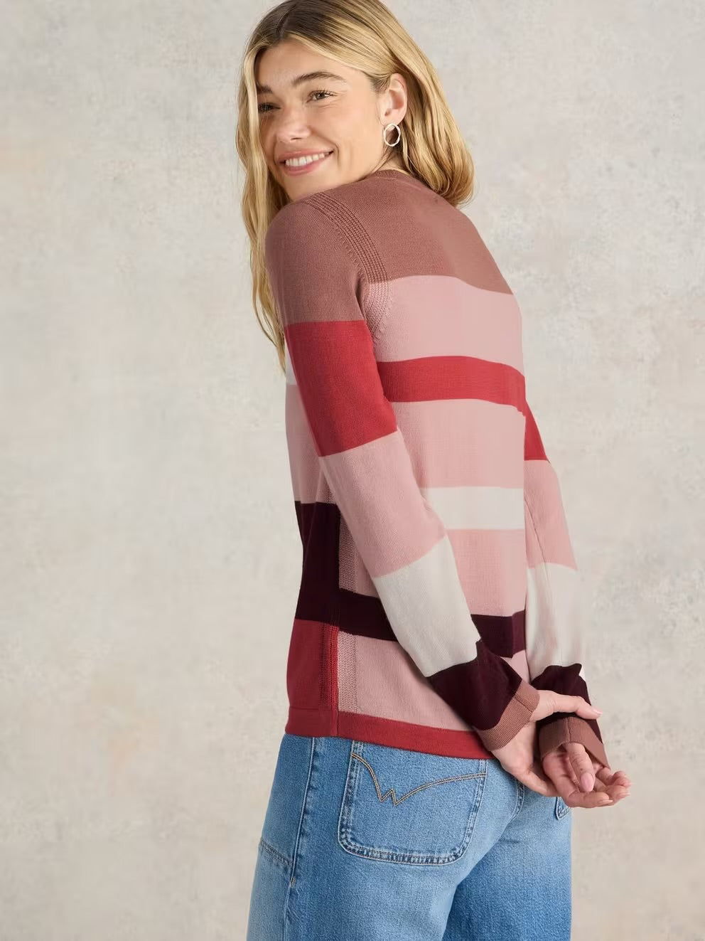 White Stuff Colour Block Merino Jumper