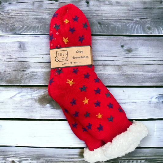 Jess & Lou Shining Stars Super Cosy Lined Socks