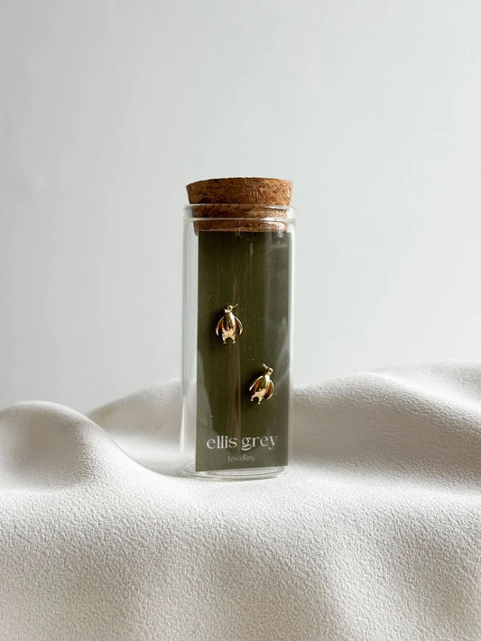 Ellis Grey Glass Vial Penguin Stud Earrings