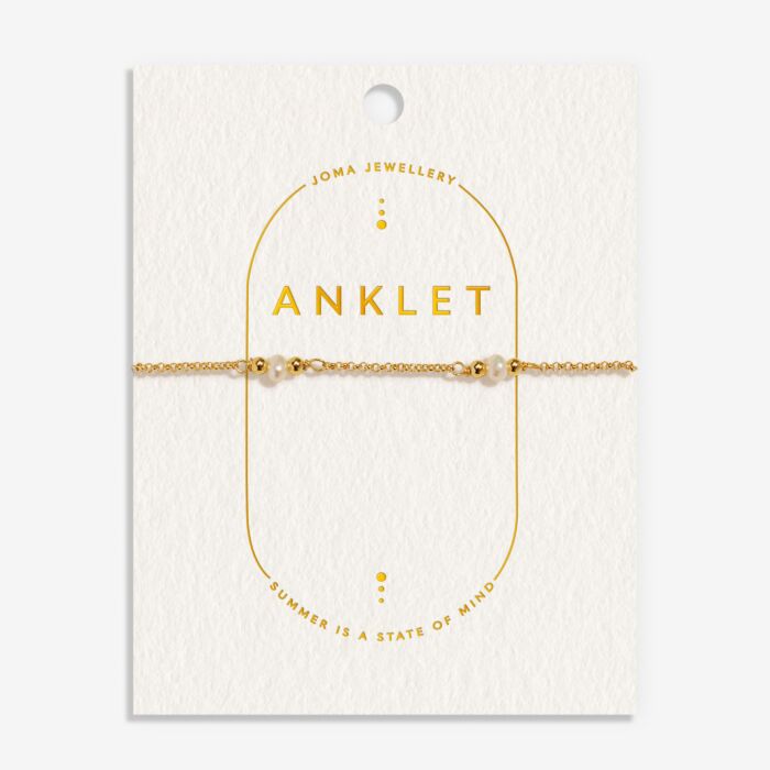 Joma Jewellery Anklet Pearl Gold Plated