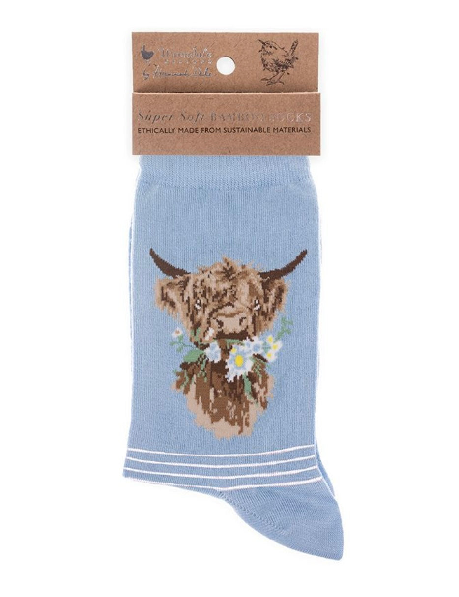 Wrendale “Daisy Coo” Highland Cow Socks
