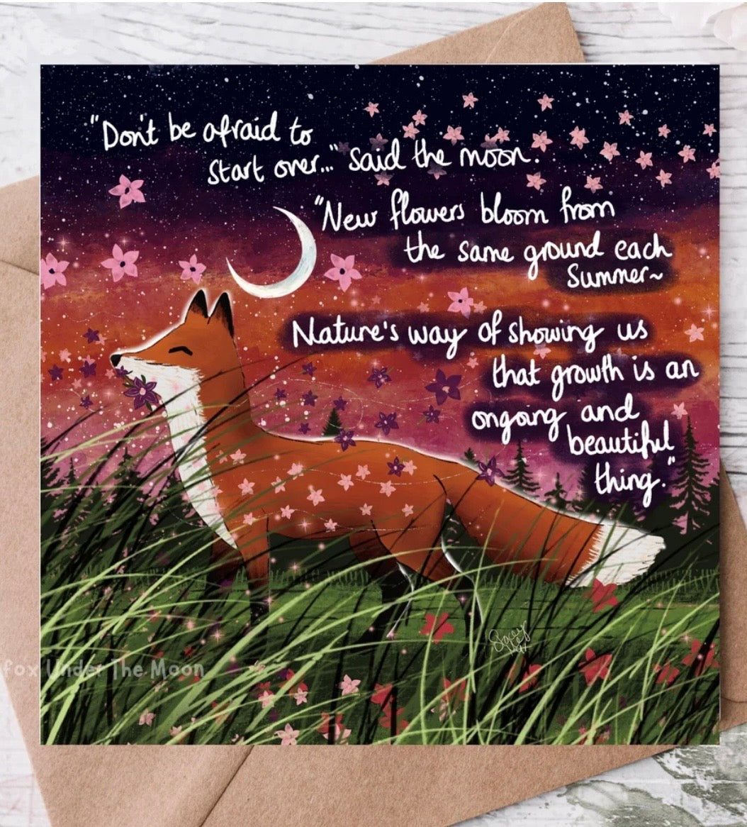 Fox Under The Moon Card “Bloom”