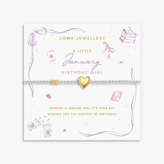 Joma Jewellery Birth Month A Little 'January' Bracelet in Silver and Gold Plating