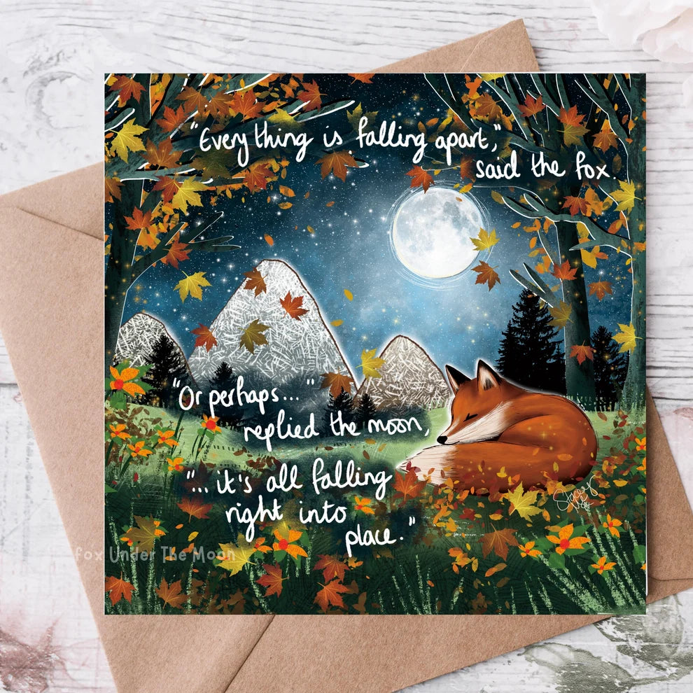 Fox Under The Moon Card “Falling Apart”