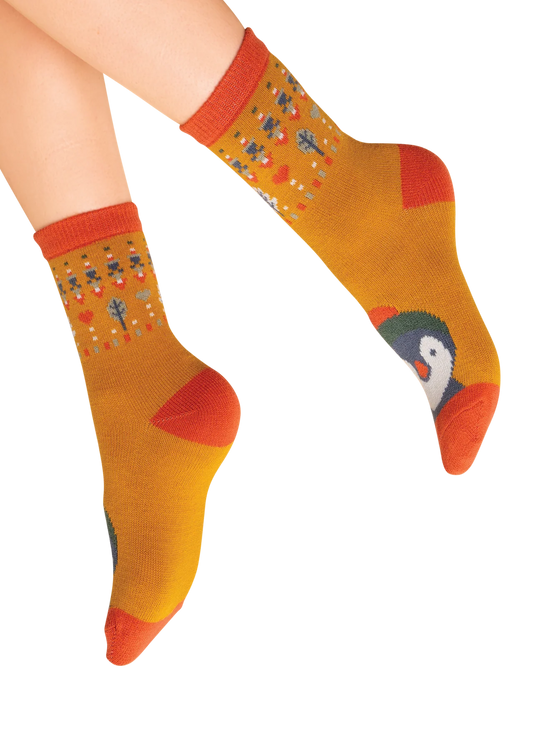 Penguin Knitted Socks
