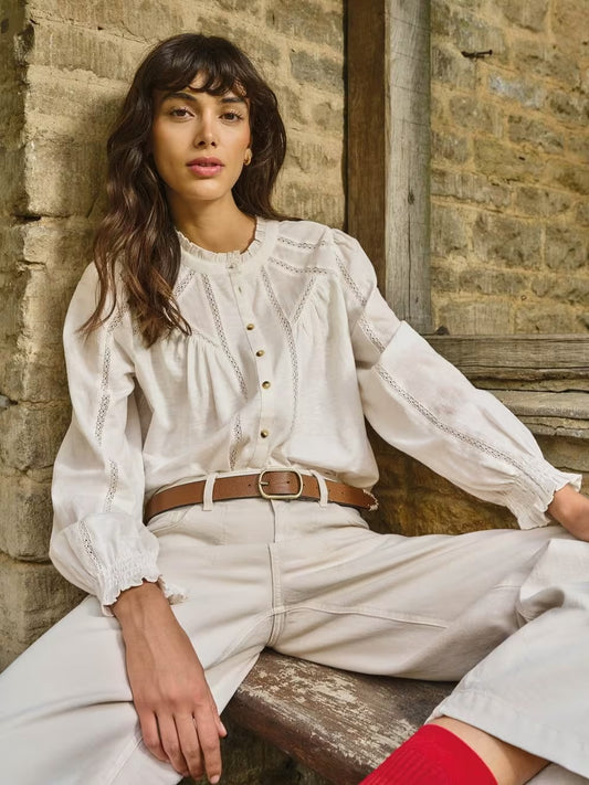 White Stuff Annabelle Lace Trim Top