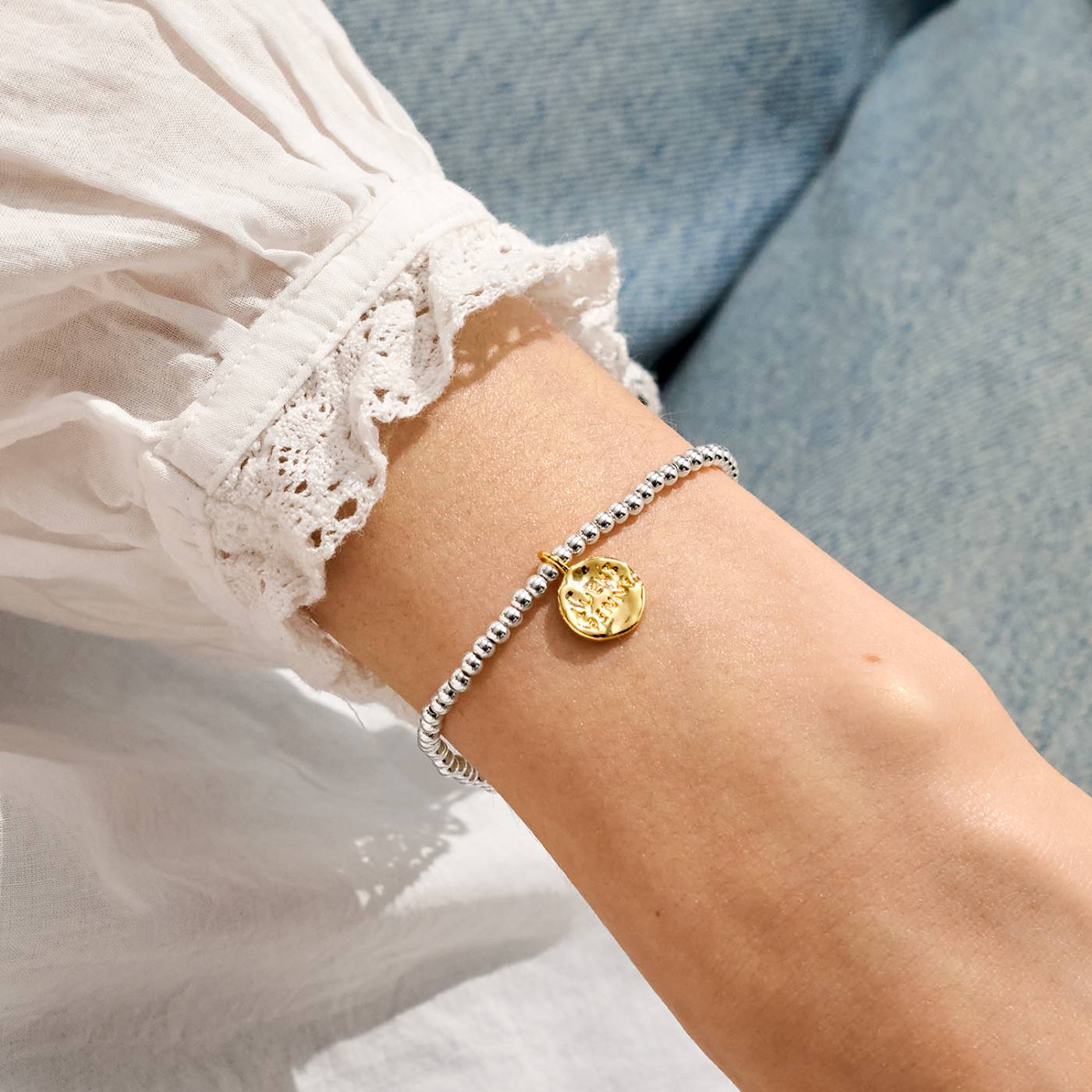 Joma Jewellery A Little 'Lucky Penny' Bracelet In Silver and Gold Plating
