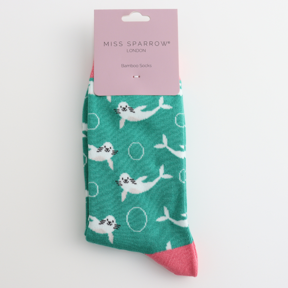Miss Sparrow Seal Socks Green