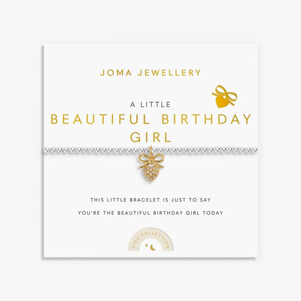 Joma Jewellery Kids' A Little 'A Beautiful Birthday Girl' Bracelet