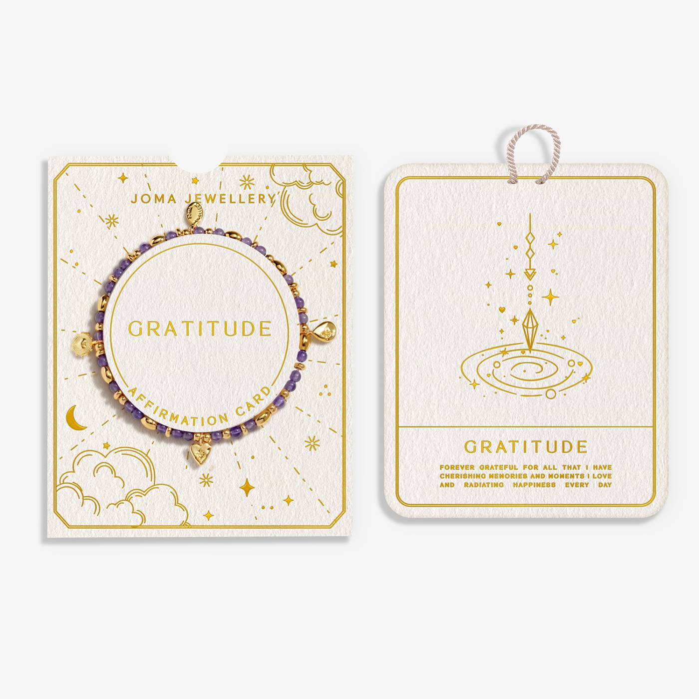 Joma Jewellery Affirmation Card ‘Gratitude’ Bracelet