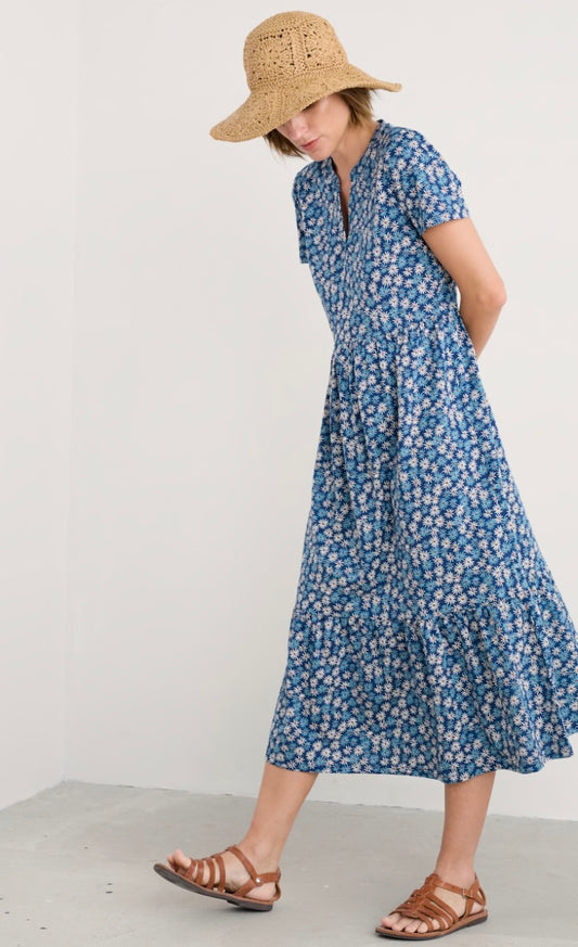 Seasalt Rainette Above-Ankle Dress in GOTS-Certified Organic Cotton Jersey