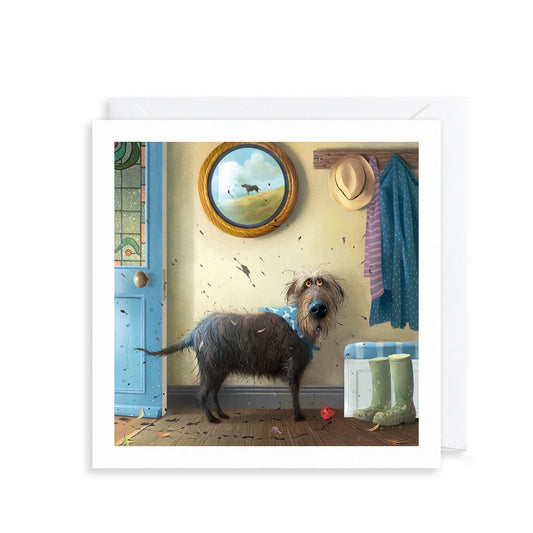 Toby the Dog Card Muddy Porch