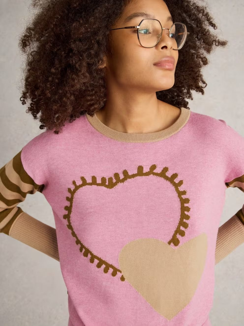 White Stuff Olive Heart Jumper