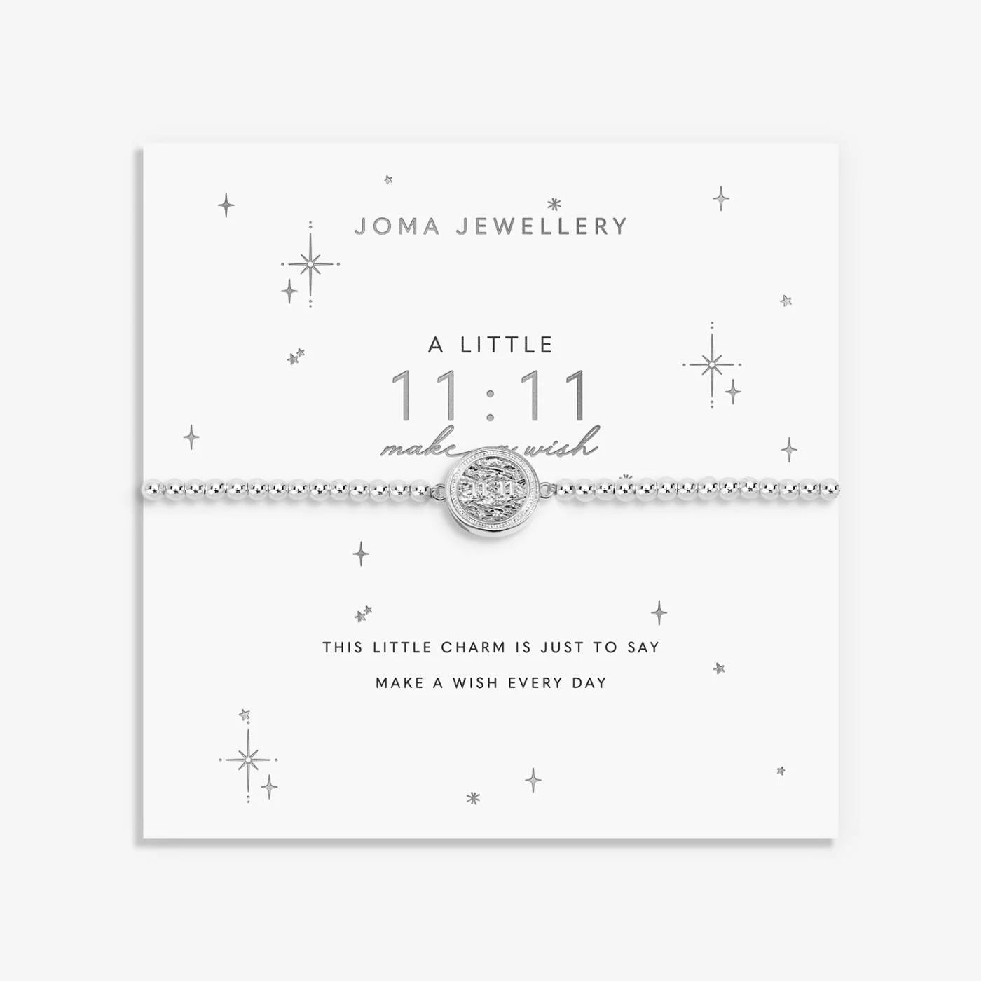 Joma Jewellery A Little '11:11 Make A Wish' Bracelet In Silver Plating