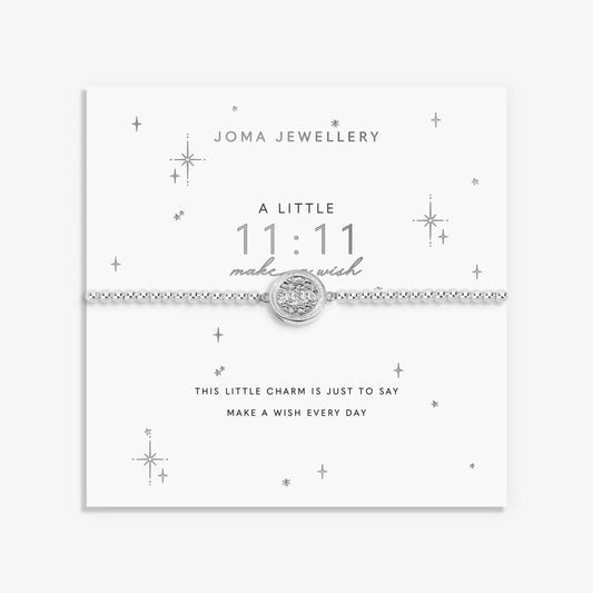 Joma Jewellery A Little '11:11 Make A Wish' Bracelet In Silver Plating