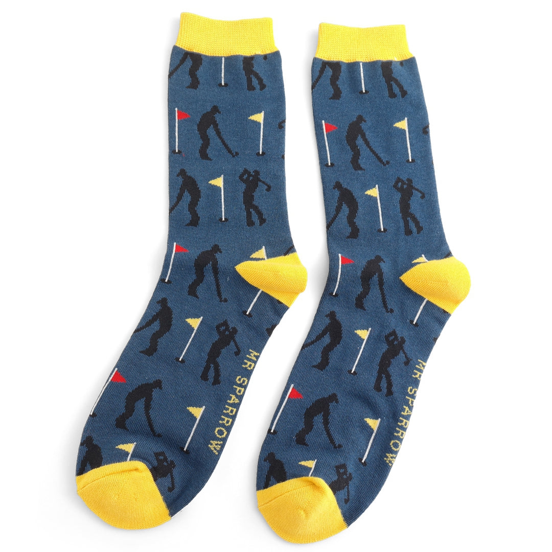 Mr Sparrow Golfers Navy Socks