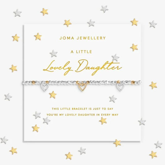 Joma Jewellery Sparkle Confetti A little ‘Lovely Daughter’ Silver & Gold Plated Bracelet