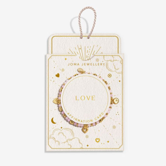 Joma Jewellery Affirmation Card ‘Love’ Bracelet