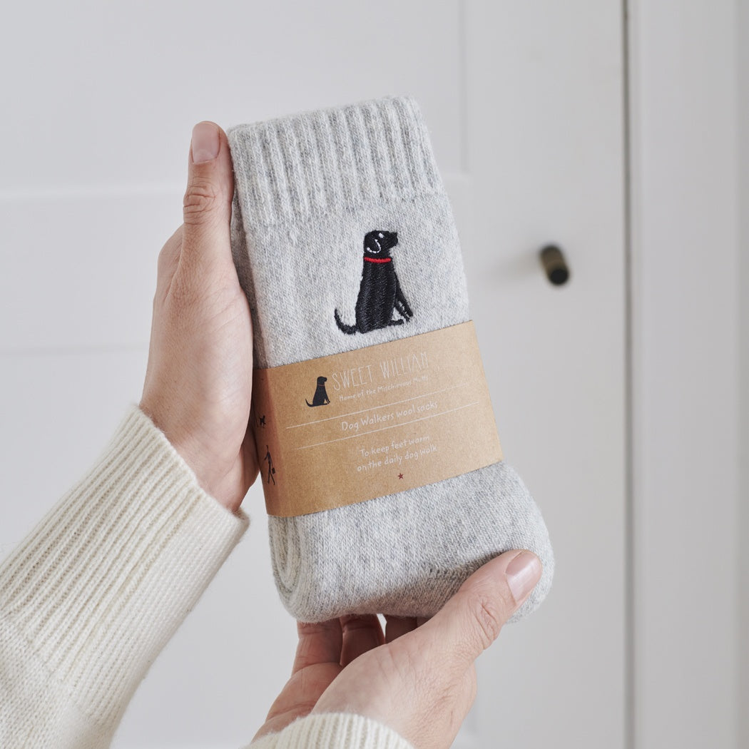 Sweet William Black Labrador Dog Walker Socks