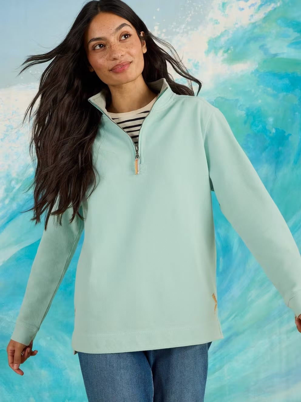 White Stuff Rewind ‘85 Half Zip Sweat