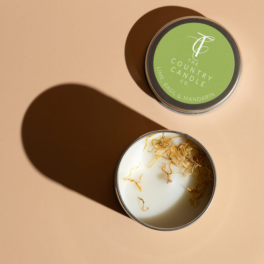 Lime, Mandarin & Basil Tin Candle