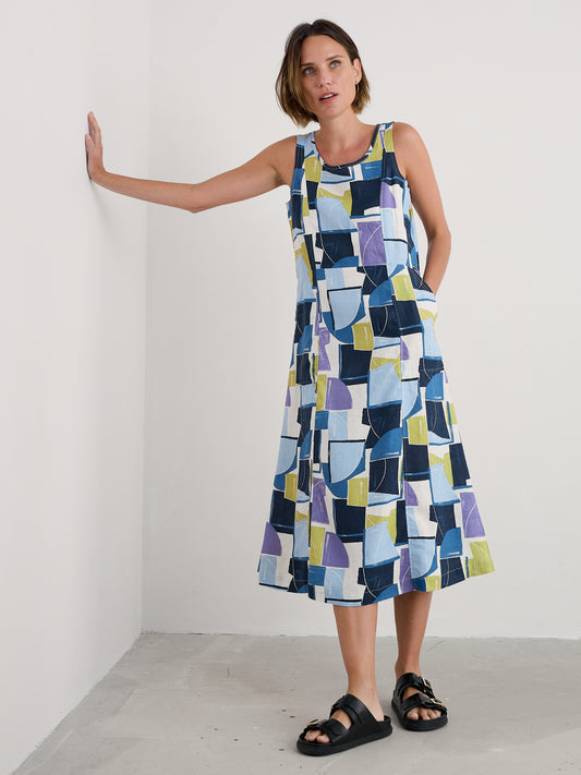 Seasalt Sleeveless Grass Wave Linen Dress